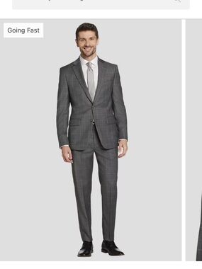 Calvin Klein Gray Windowpane Two-Piece Suit
